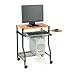 ALECW722418BL Mobile Computer Work Cart with Wire Shelving, 24w x 18d x 30h, Cherry Top/Shelf