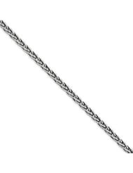Sterling Silver 18inch 3.25mm Solid Antiqued Spiga Chain Necklace QH369-18"