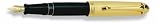 01801 AURORA 801-F GOLD PLATED CAP/BLACK BARREL LARGE FP PEN Fine Nib