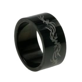 316L Stainless Steel Ring with laser cut design that resist fading. Width: 10mm