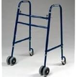 Rolling Walker - Extra Wide, Heavy Duty 650 lb. Weight Capacity Double Button Folding Walker has dual 5