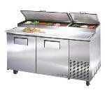 TRUE Refrigeration TPP-67 - 2-Door Pizza Prep Table w/ Cutting Board, 20.6-cu ft