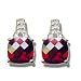 0.03 Cts Diamond & 5.72 Cts Garnet Antique Filigree Earrings in 14K White Gold