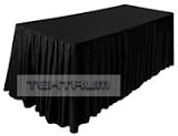 TEKTRUM 6' FT LONG FITTED TABLE SKIRT COVER FOR TRADE SHOW - BLACK COLOR