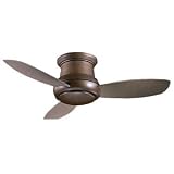 Minka-Aire Fans F518-ORB 44 Concept II Contemporary Flush Mount Bronze Ceiling Fan w Lgt & Remote
