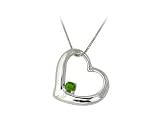 Emerald Heart Pendant 14k White Gold