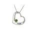 Emerald Heart Pendant 14k White Gold