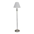 Floor Lamp with Shade - Brushed Steel/ White