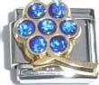 Clearly Charming September Sapphire Color Large Daisy Birthstone Italian Charm