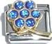 Clearly Charming September Sapphire Color Large Daisy Birthstone Italian Charm