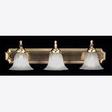 Amherst Transitional 3 Light Satin Brass Bath Fixture with Faux Alabaster