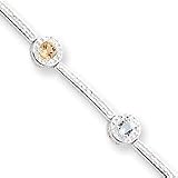 Sterling Silver 7inch Fancy Multi-Color Semi-Precious CZ Bracelet