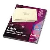 Avery 5661 Clear laser address labels, 1 x 4 label, 1000 labels/box
