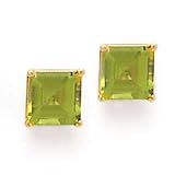 14k Gold & Peridot Square Post Earrings