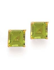 14k Gold & Peridot Square Post Earrings
