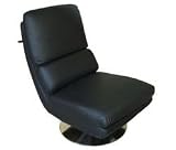 KAORKA CCK2 Swivelling Black Leather Lounge Chair