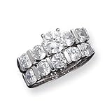 Sterling Silver 2-Piece CZ (Cubic Zirconia) Wedding Set Ring