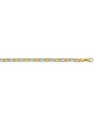 5mm Fancy Two Tone Gold Link Bracelet 7"