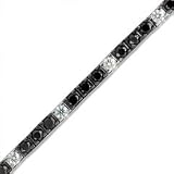 21uc dPqM1L. SL160  Gordons Jewelers 4 CT. T.W. Enhanced Black and White Diamond Line Bracelet in 14K White Gold
