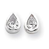 Sterling Silver Teardrop CZ Earrings