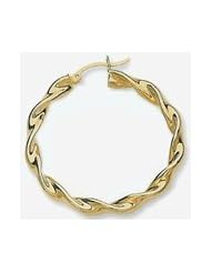 14k Swirl Tube Hoop Earrings
