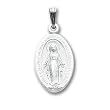 18in Rhodium-plated Small Miraculous Mary Medal Necklace