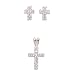 CZ Cross Earrings/Pendant Set