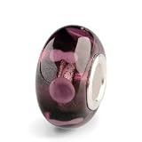Handmade sterling silver and Murano Glass Slide-on and Slide-off glass bead 925 sterling silver core , 14 x 8mm. 5mm hole to fits most bracelets, Compatible with Pandora,troll,camilia etc......