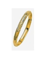 5mm Lazer Hollow Gold Bangle Bracelet