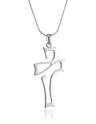 VINANI brand Germany 925 Sterling Silver Women Pendant Designer Cross with Snake Chain Necklace AKR-S