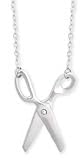 ZAD Trendy Silver Scissors Charm Necklace Silver Tone ~ Scissors Really Move!