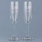 Linked Heart Bride/groom Flutes