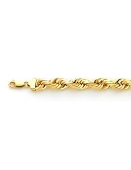 14K Yellow Diamond Cut 20" Rope Chain 10mm Thick