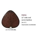 Fanimation Fan Blade Set PUD1A One, 22 Wide Oval, Woven Bamboo, UL Damp, Antique Blade