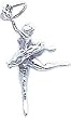 14K White Gold 3-D Ballerina Charm