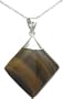 Sterling Silver Tiger's Eye Gemstone Elegant Pendant - 925 Silver Jewelry By Gems Couture