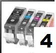 Canon PGI-5 x 1 & CLI-8 x 3..... 4 compatible ink cartridges, fits Canon Pixma MP520, MX700, IX4000, IX5000, IP3500, MP520, MX700, IX4000, IX5000,   - PGI-5 BLK x 1, CLI-8C x 1, CLI-8M x 1, CLI-8Y x 1, New latest chipped high capacity ink cartridges. Use like originals, no more chip swapping.
