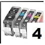 Canon PGI-5 x 1 & CLI-8 x 3..... 4 compatible ink cartridges, fits Canon Pixma MP520, MX700, IX4000, IX5000, IP3500, MP520, MX700, IX4000, IX5000,   - PGI-5 BLK x 1, CLI-8C x 1, CLI-8M x 1, CLI-8Y x 1, New latest chipped high capacity ink cartridges. Use like originals, no more chip swapping.