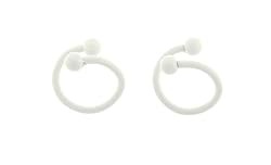 Twisted White Lip Labrets - 3mm Ball Ends - 10mm Diameter - Sold as a Pair