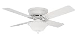 Hunter 22375 48 Low Profile IV Plus White Traditional Ceiling Fan 48 Blade Span