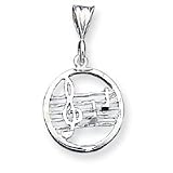 Buy Sterling Silver Music Staff Charm by JewelryWeb