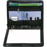 Falcon, BD-6514L, Leather A4 Conference Folder with Ring binder, Black