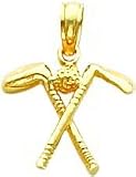 14K Gold 3D Golf Clubs & Ball Charm Golfing Sports