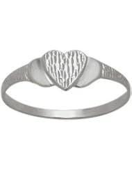 10 Karat White Gold Heart Baby Ring