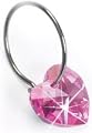 Blomdahl Titanium Sleeper Earrings with Hanging Heart - Rose