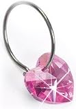 Blomdahl Titanium Sleeper Earrings with Hanging Heart - Rose