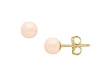 Akoya Cultured Pearl Stud Earrings : 14K Yellow Gold 6 MM