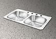 Elkay CR33224 Celebrity 33" x 22" Four Hole Drop-In Double Bowl Kitchen Sink Sta