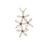 3/4 Carat Opal 14K Yellow Gold Pendant w/Chain