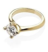 Gold Plated Twisted Diamanté Ring